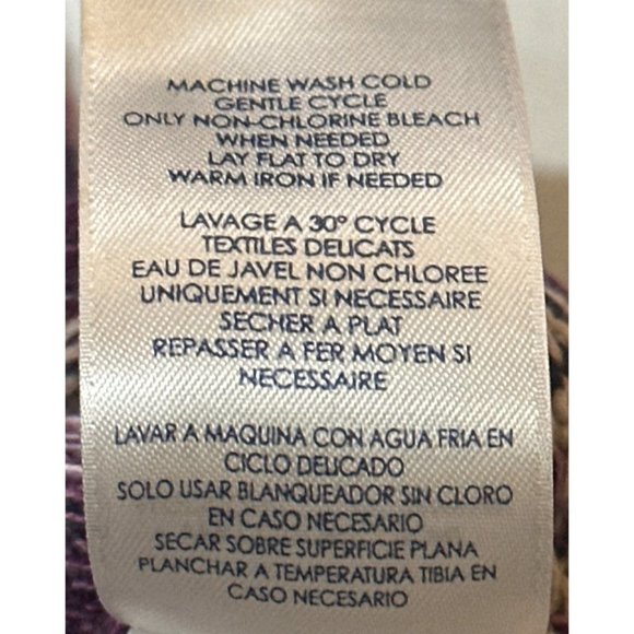 Chaps Brand Striped Purple Sweater 3/4 Sleeves Cotton Blend Women's Size Large - Picture 11 of 11